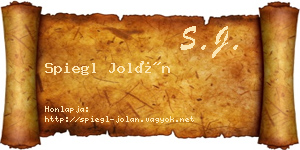 Spiegl Jolán névjegykártya