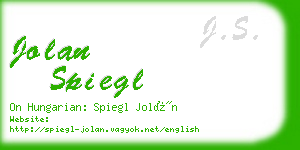 jolan spiegl business card